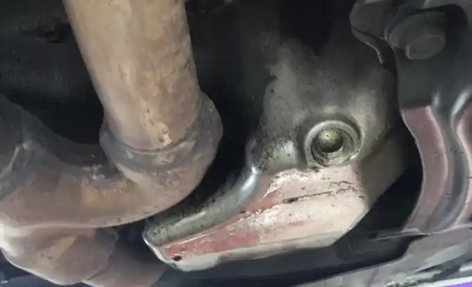 Oil-pan gasket seep found during a digital vehicle inspection at Beacon Auto Care San Mateo