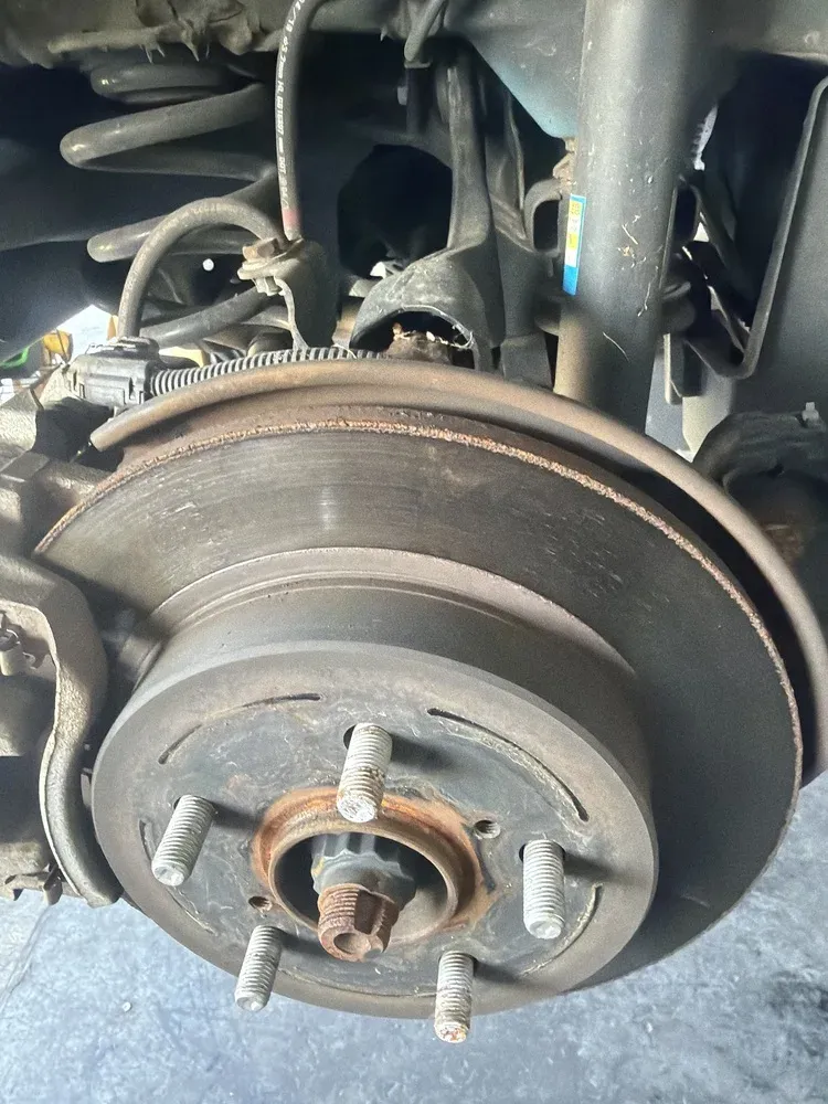 Rear brake pad measurement at Beacon Auto Care San Mateo